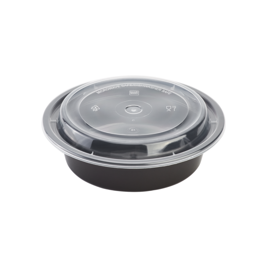 CONT BLACK COMBO ROUND PLAIN 32OZ PRODEL-LO-FC4032B