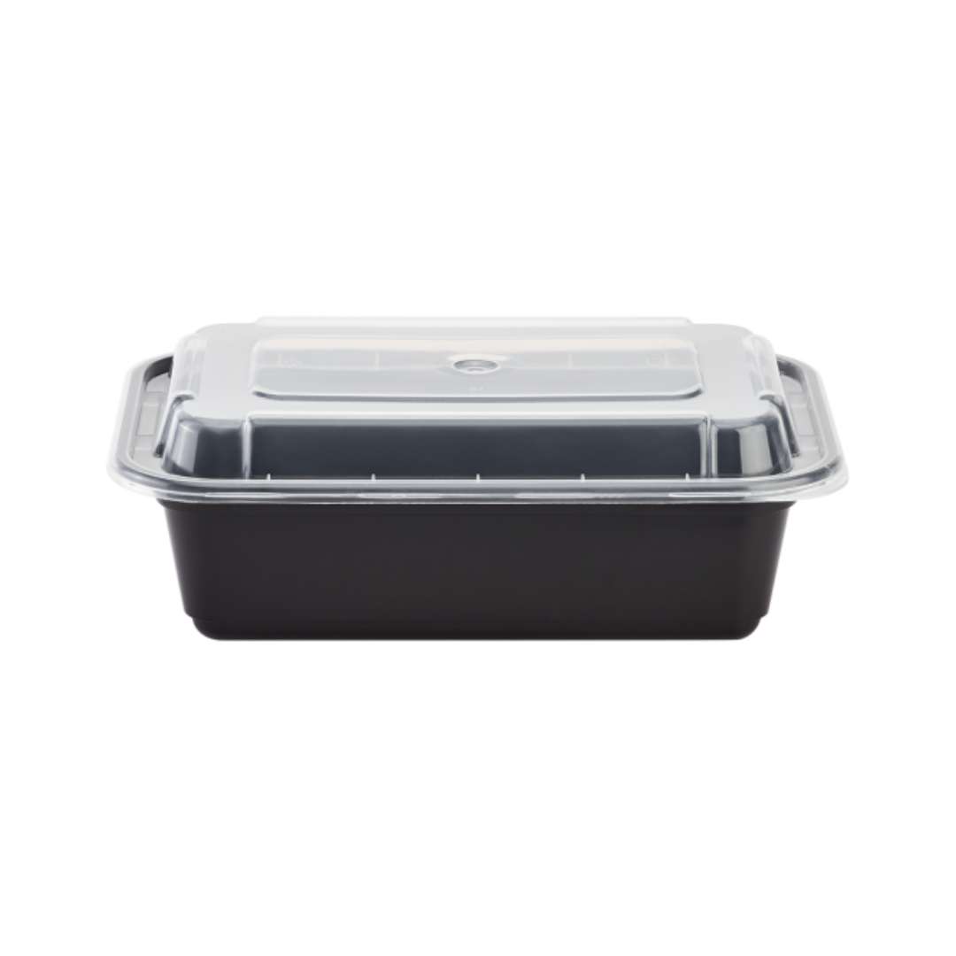 CONT BLACK COMBO RECTAN PLAIN 24OZ PRODEL-LO-FC1024B