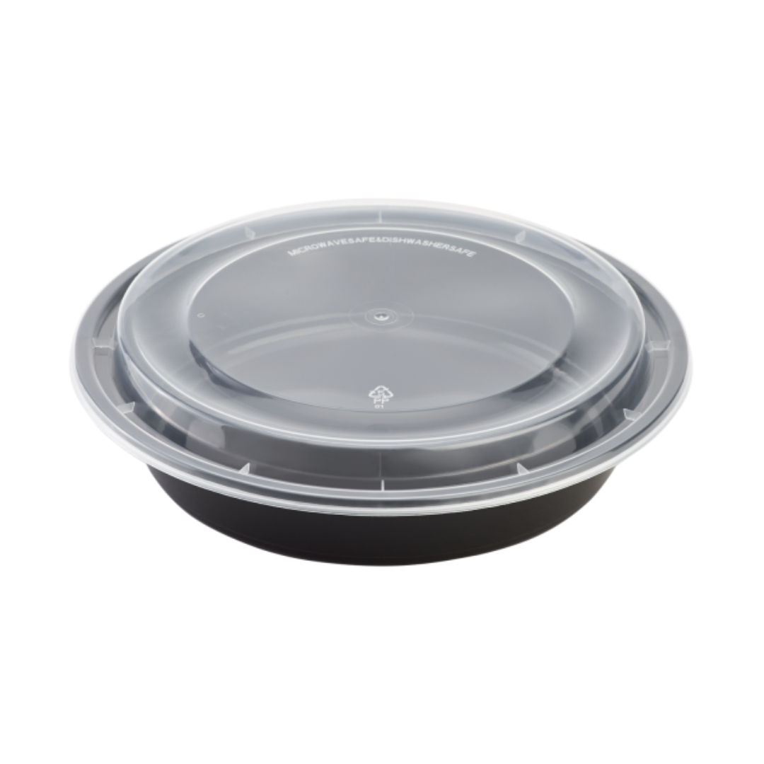 CONT BLACK COMBO ROUND PLAIN 48OZ PRODEL-LO-FC4048B